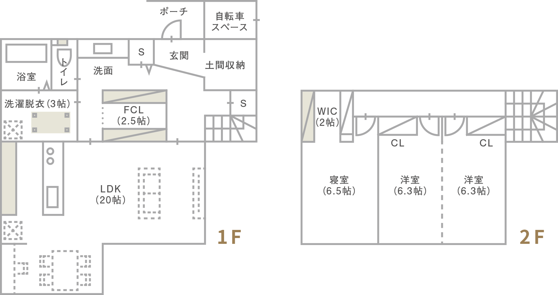 5S-LABO 2階建て 間取り図